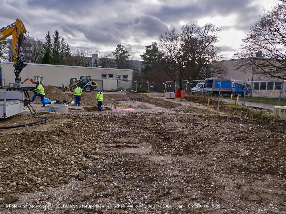 10.01.2023 - Baustelle an der Quiddestraße Haus für Kinder in Neuperlach